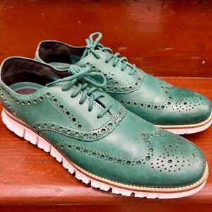 Green Zerogrand Wing Oxford